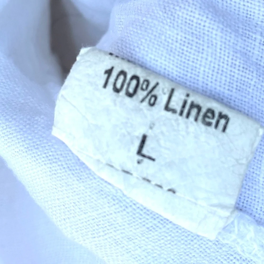 Terzo Millennio EUC White Linen Top Sz Large - Picture 3 of 4